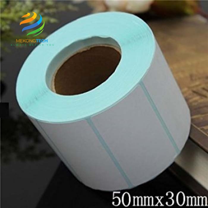[Cuộn 25m] Decal Nhiệt 50x30mm - Giấy in tem trà sữa , giấy in tem nhãn phụ tại TPHCM